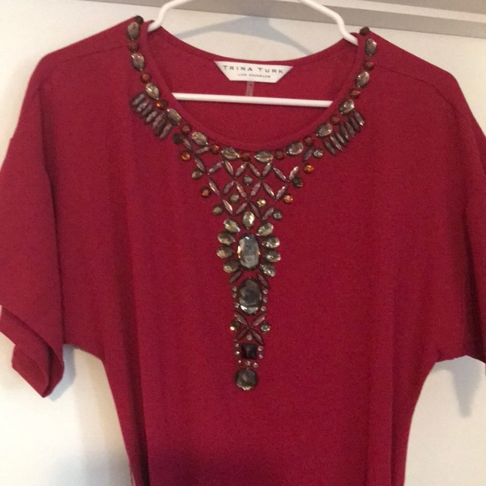 NEW Beautiful jeweled Trina Turk Dress - Picture 5 of 6
